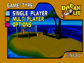 Breakout title screen for Playstation
